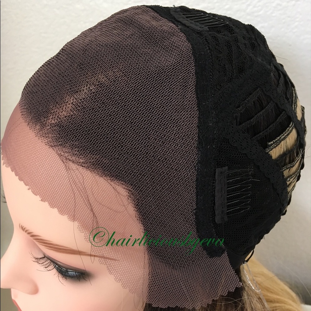 Golden Blonde wig ombré dark roots 26 inch long - Picture 8 of 8